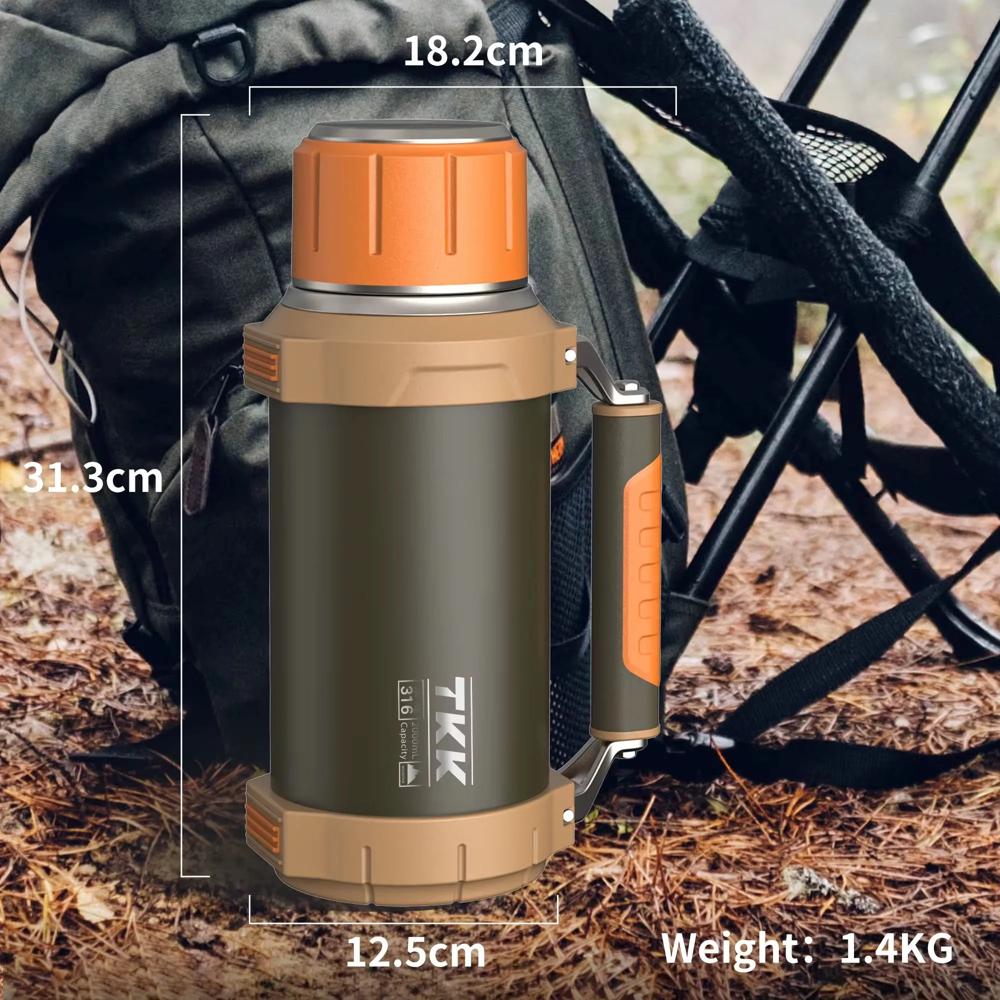 زجاجة مياه حافظة للحرارة معزولة تقليدية سعة نصف جالون- Traditional Half Gallon Insulated Vacuum Water Bottle
