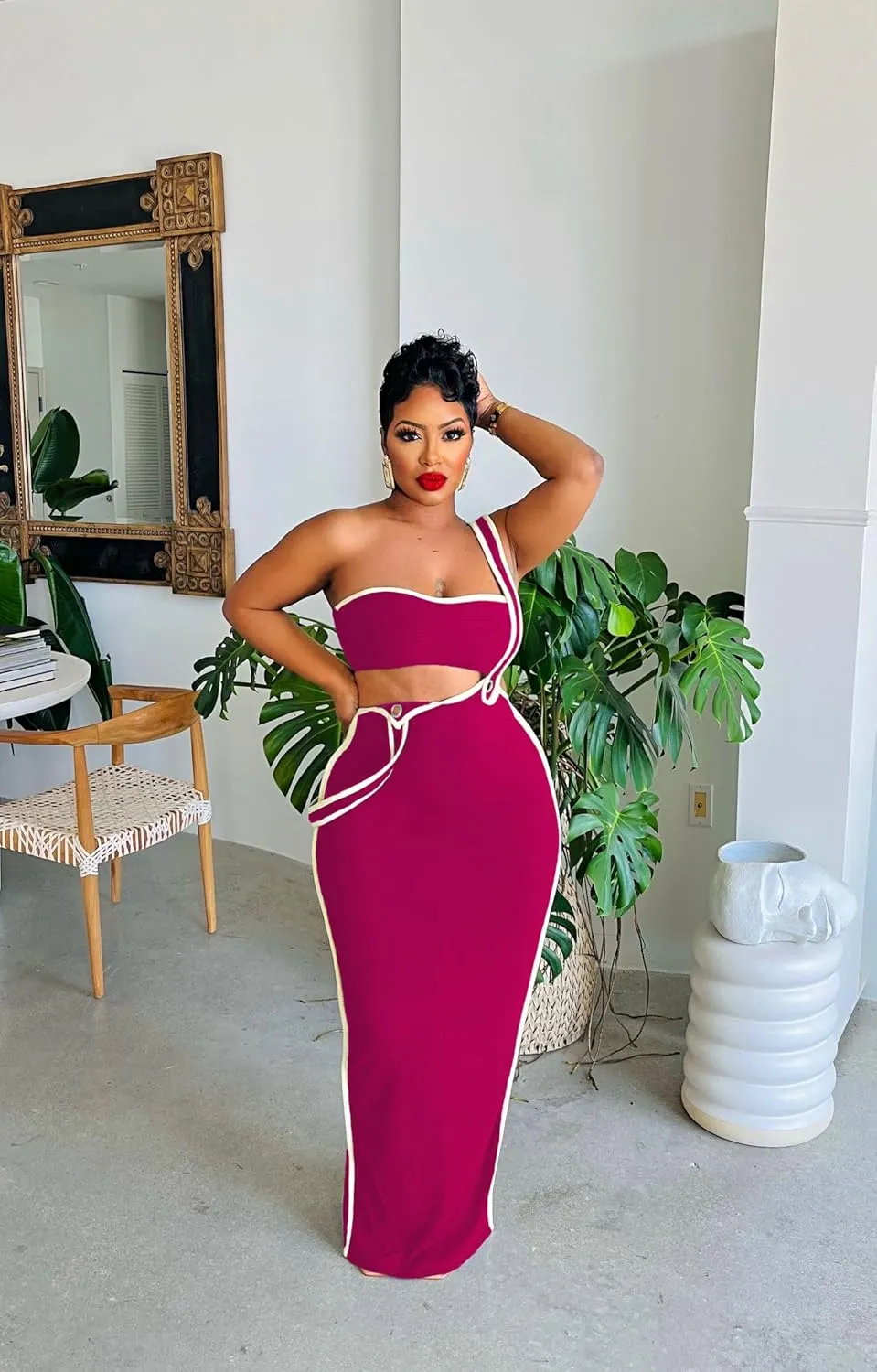 2 Piece Outfits for Women Summer Tube Crop Tops Sexy Bodycon Dresses Maxi Skirt Sets Vacation Jumpsuits Club Outfits
