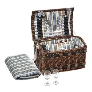 4 Person Wicker Insulated Picnic Basket With Blanket