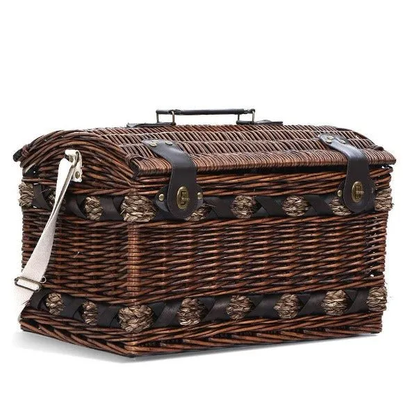 4 Person Wicker Insulated Picnic Basket With Blanket