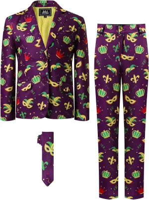 A&J DESIGN Boys Funny Print Suit for 6-16 Years