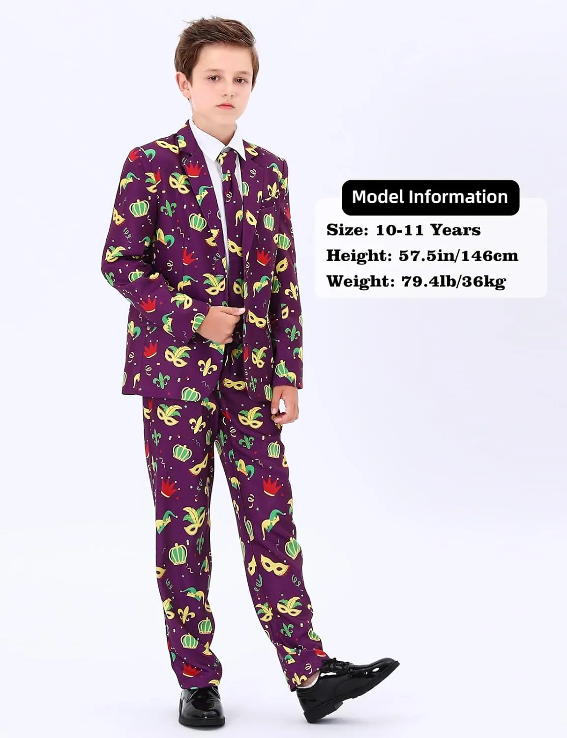 A&J DESIGN Boys Funny Print Suit for 6-16 Years