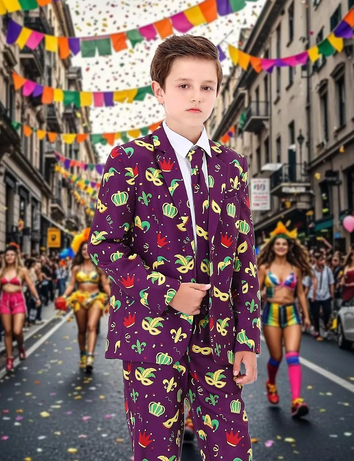 A&J DESIGN Boys Funny Print Suit for 6-16 Years