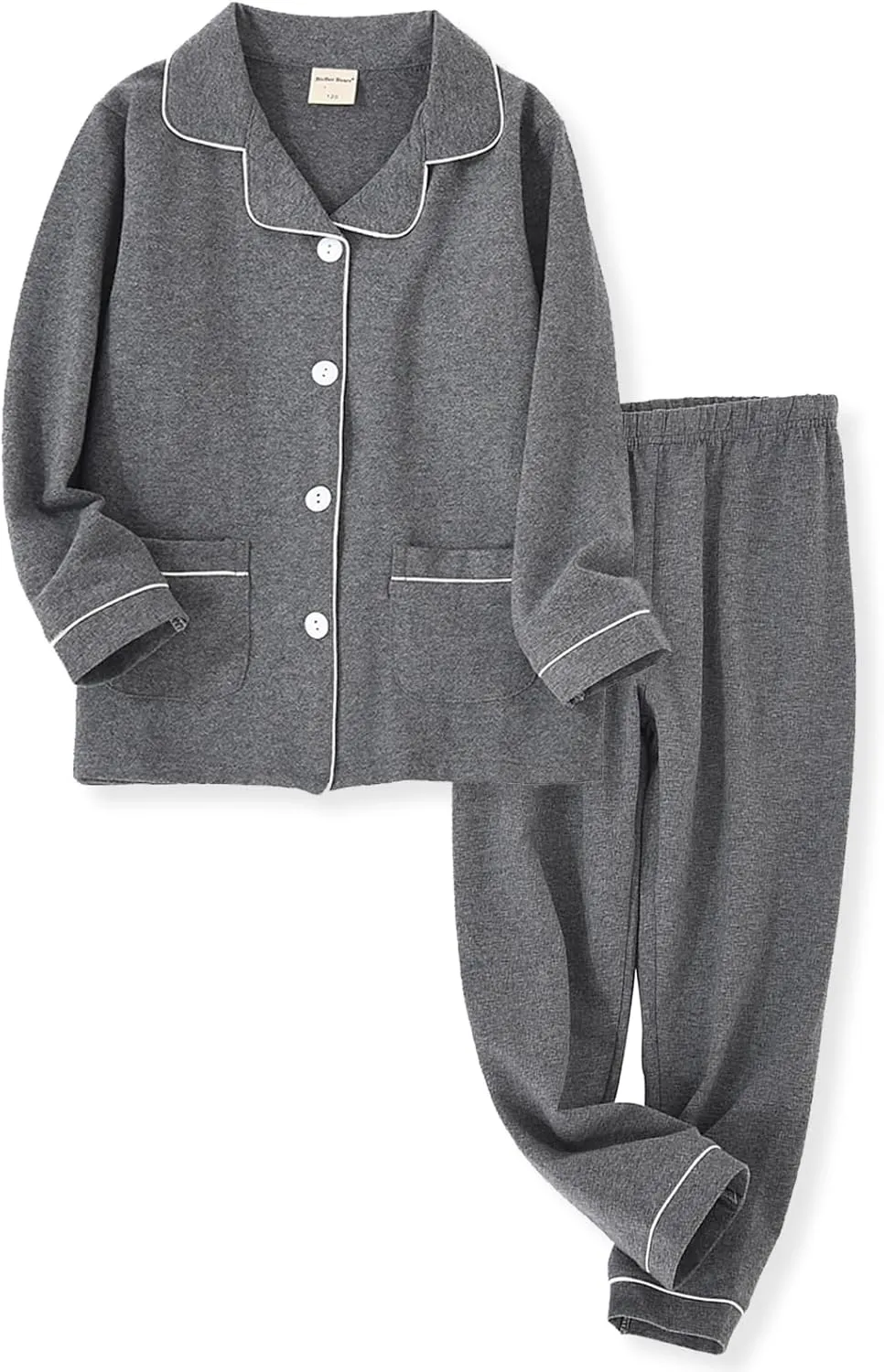 ACESTAR Kids Girls Boys Cotton Pajamas Set Long Sleeve Button Down Pjs Sleepwear Loungewear 2 Piece Set for Daily Size 3-12