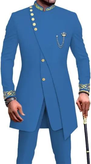 African Suits for Men 2 Piece Tuxedo Slim Fit Blazer Party Jacket Dress Suit