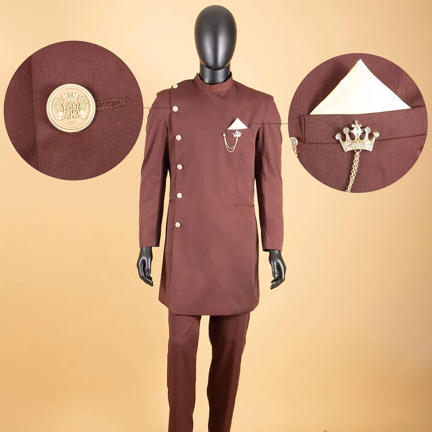 African Suits for Men Single Breasted Blazer and Pants 2 Piece Set Dashiki Outfits Ankara Attire for Wedding