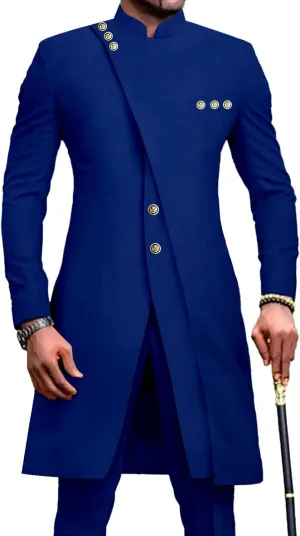 African Suits for Men Slim Fit Single Breasted Blazer and Pants Set Business Dress Suit Party Wedding Evening