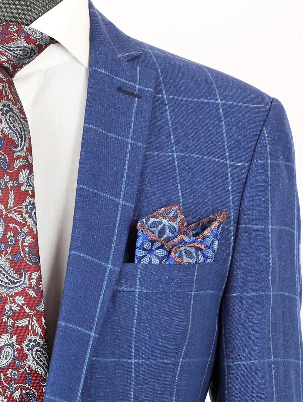 Alec Blue Set Blazer Linen Suit