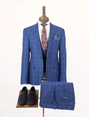 Alec Blue Set Blazer Linen Suit