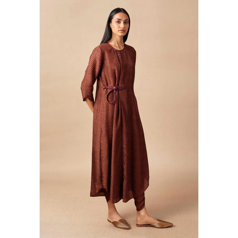 AMPM Purple & Yellow Tanaia Dhoti with Attached Belt (Set of 2)