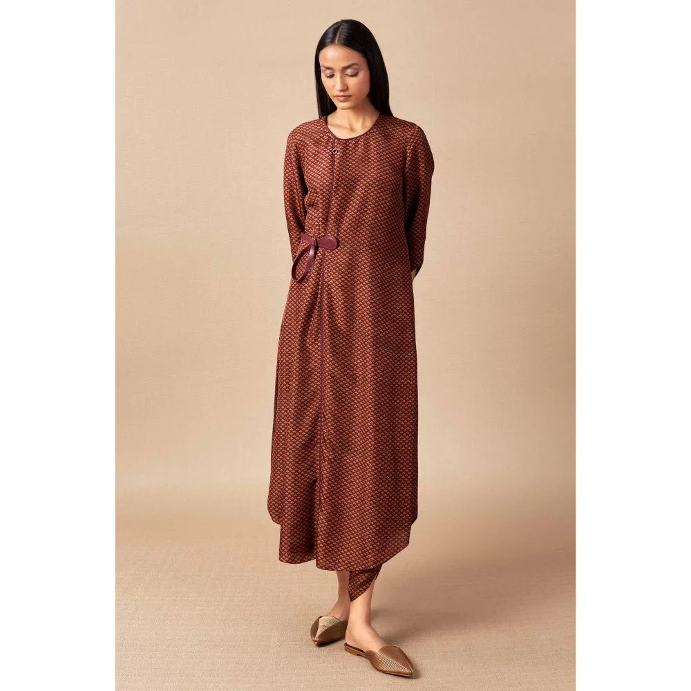 AMPM Purple & Yellow Tanaia Dhoti with Attached Belt (Set of 2)