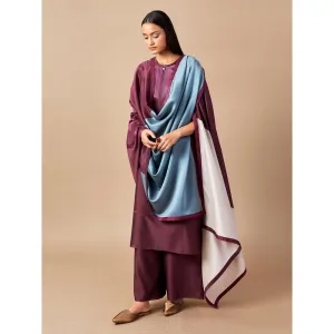 AMPM Purple Firoza Embroidered Palazzo (Set of 3)