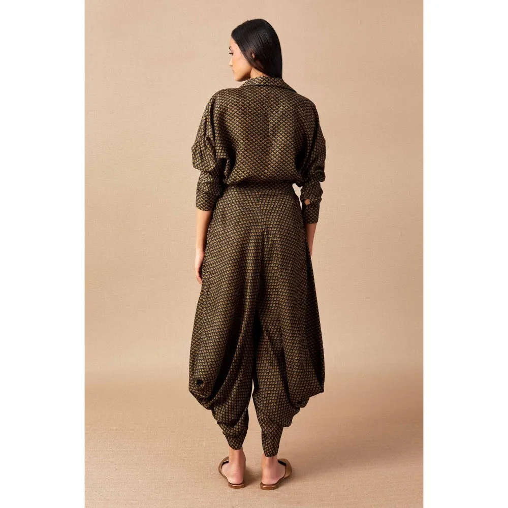 AMPM Zoya Black & Yellow Dhoti & Shirt (Set of 3)