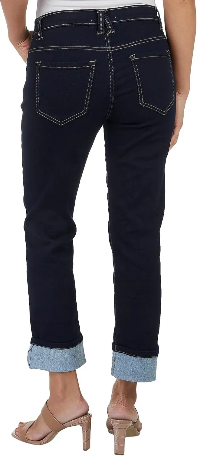 Angels Forever Young Women's Forever Deep Roll Cuff Ankle High-Rise Jeans