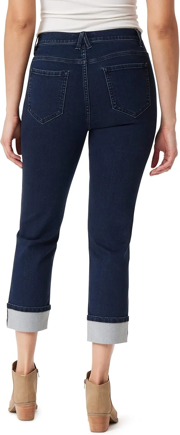 Angels Forever Young Women's Forever Deep Roll Cuff Ankle High-Rise Jeans