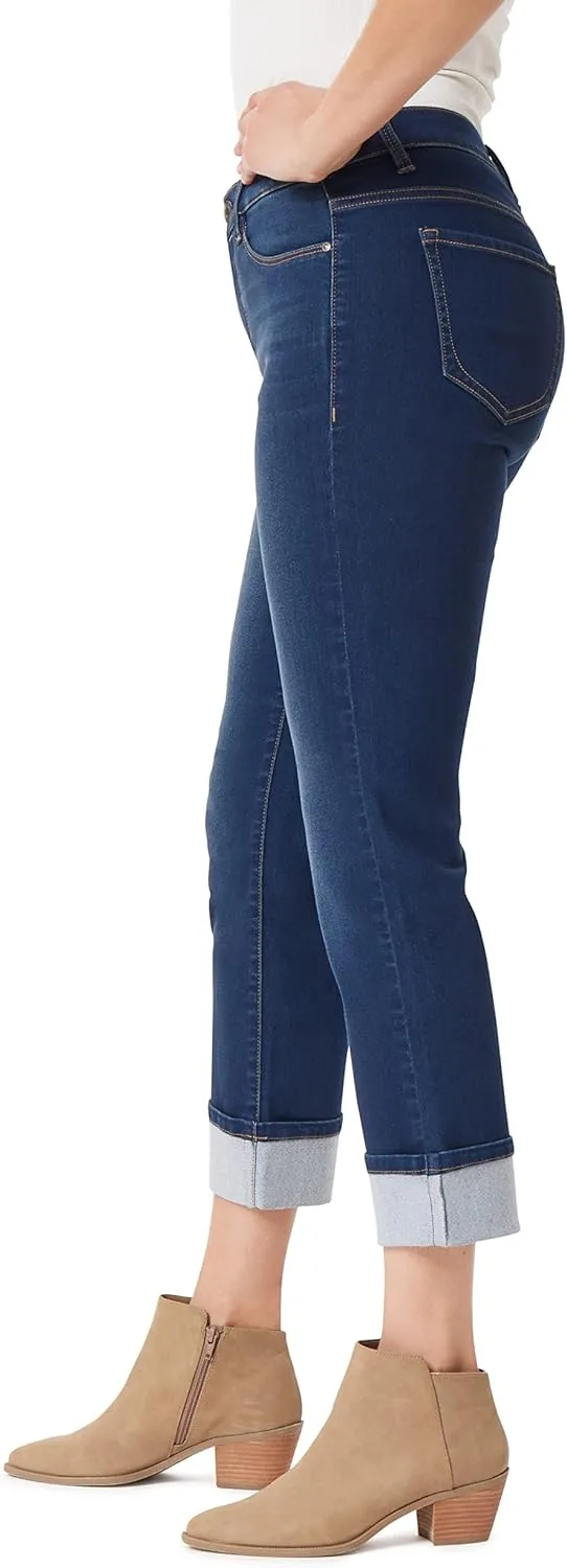Angels Forever Young Women's Forever Deep Roll Cuff Ankle High-Rise Jeans