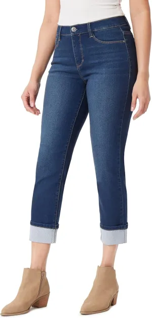 Angels Forever Young Women's Forever Deep Roll Cuff Ankle High-Rise Jeans