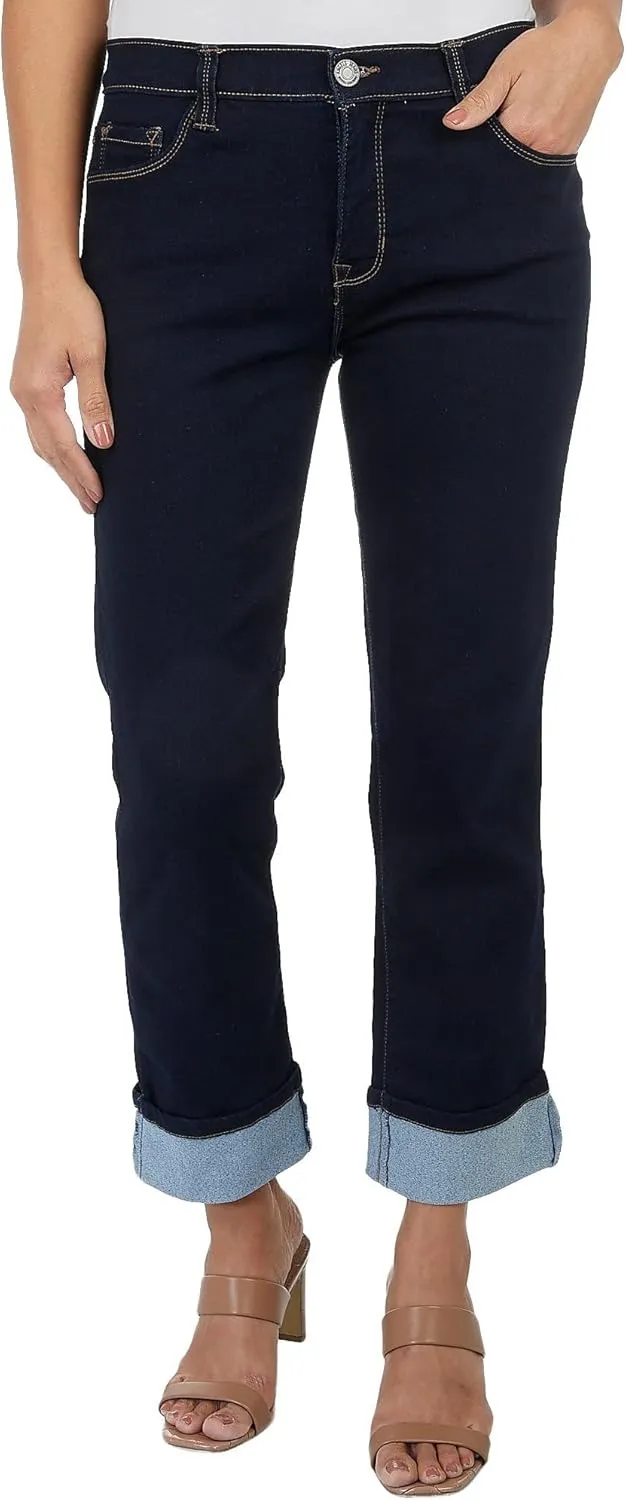 Angels Forever Young Women's Forever Deep Roll Cuff Ankle High-Rise Jeans
