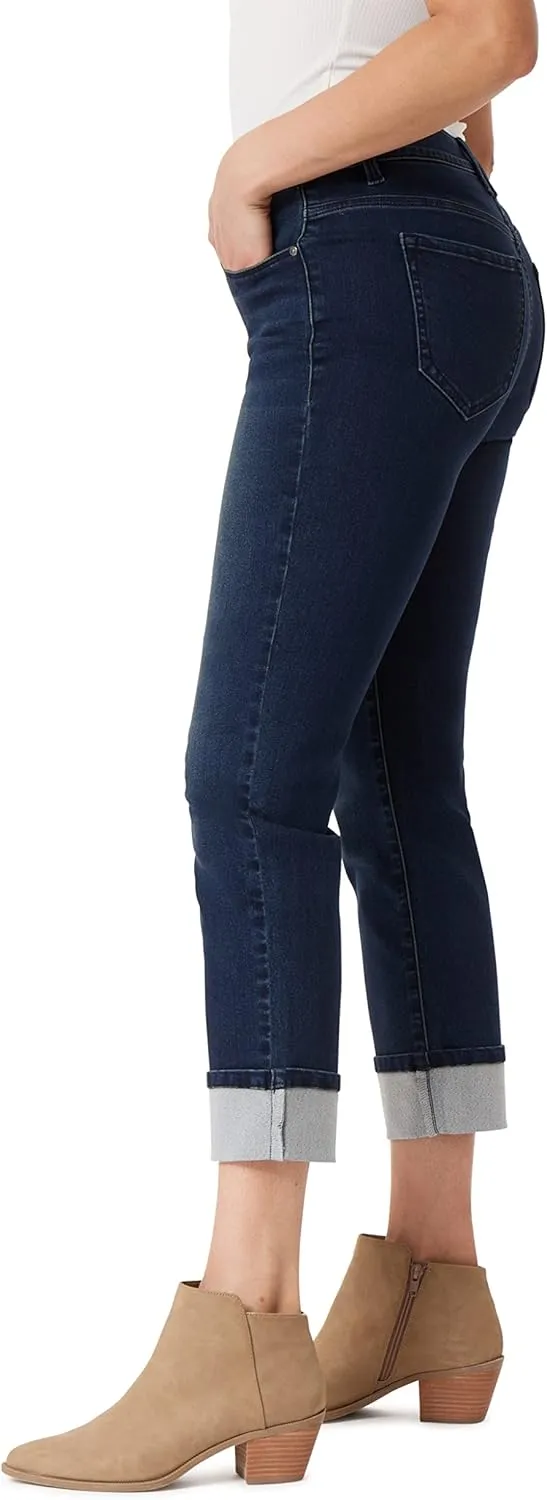 Angels Forever Young Women's Forever Deep Roll Cuff Ankle High-Rise Jeans