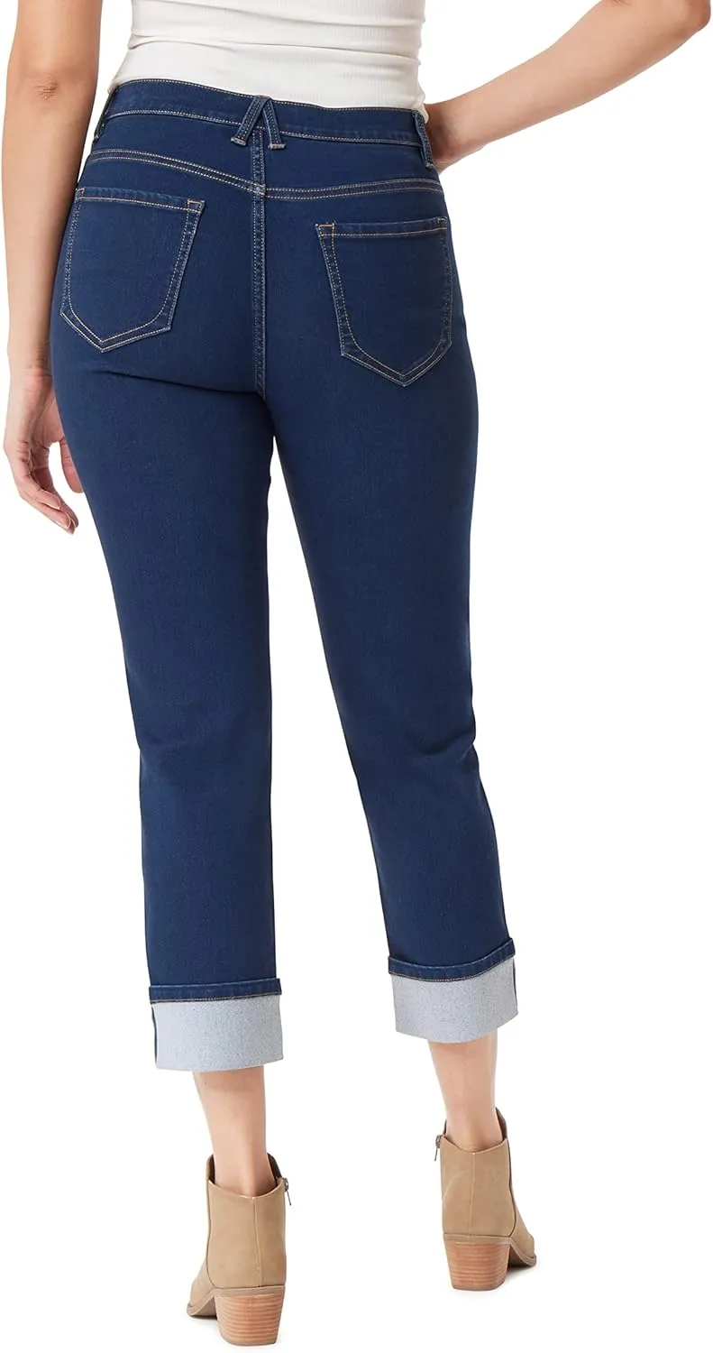 Angels Forever Young Women's Forever Deep Roll Cuff Ankle High-Rise Jeans