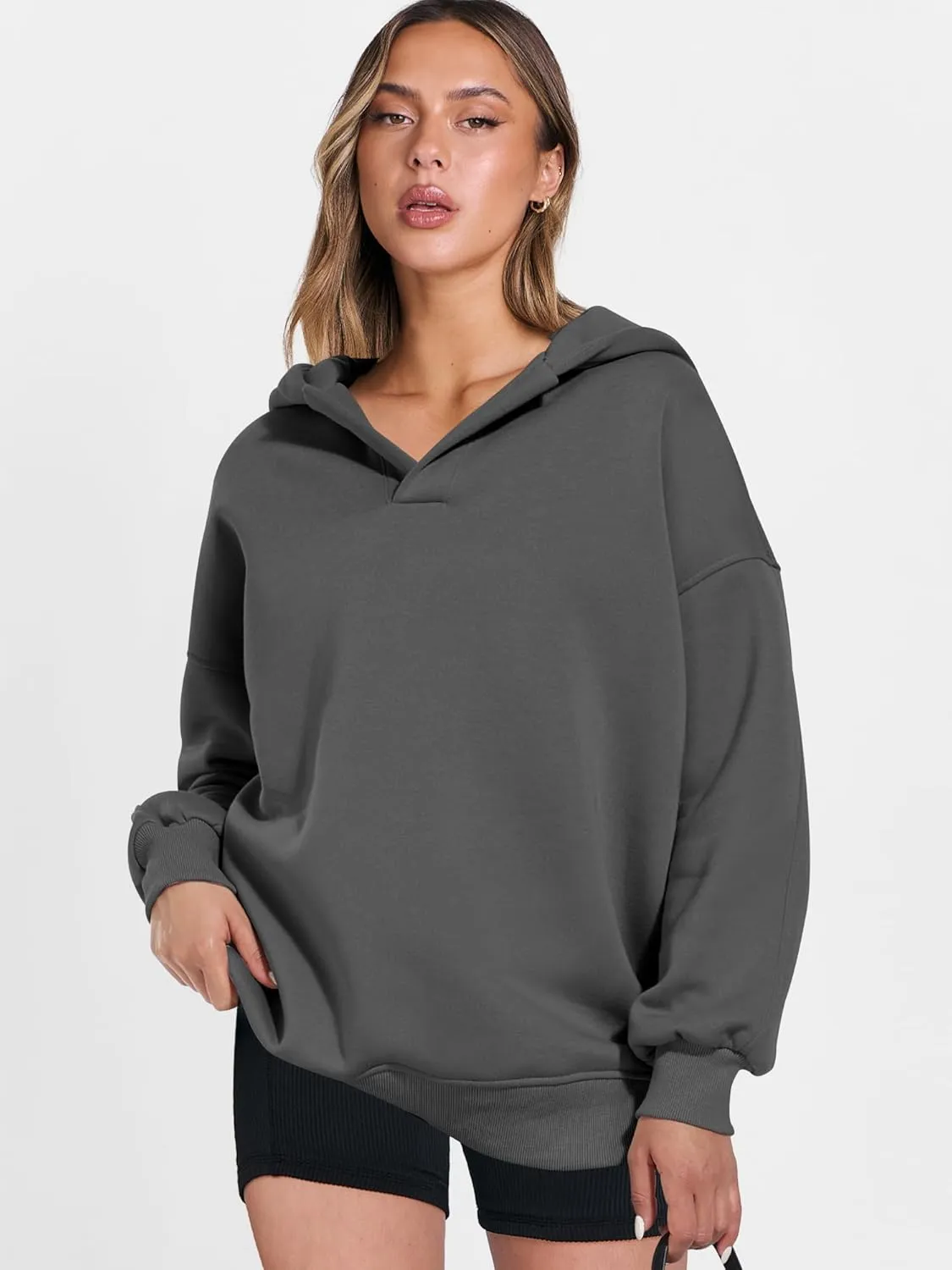 ANRABESS Womens Oversized Hoodies V Neck Sweatshirts Long Sleeve Pullover Casual Fall Teen Girls Preppy Clothes 2025 Trendy