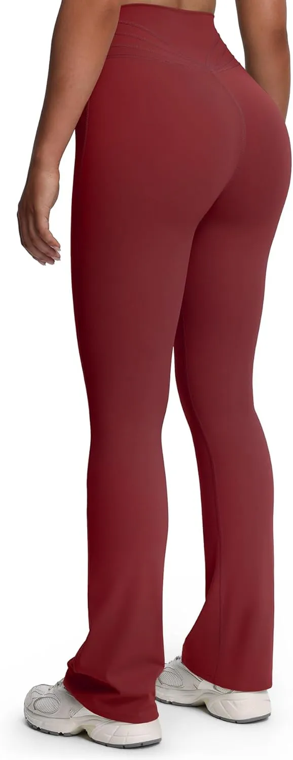 Aoxjox Flare Leggings for Women Trinity Tummy Control High Waisted Wide Leg Yoga Pants 29"/31"/33"