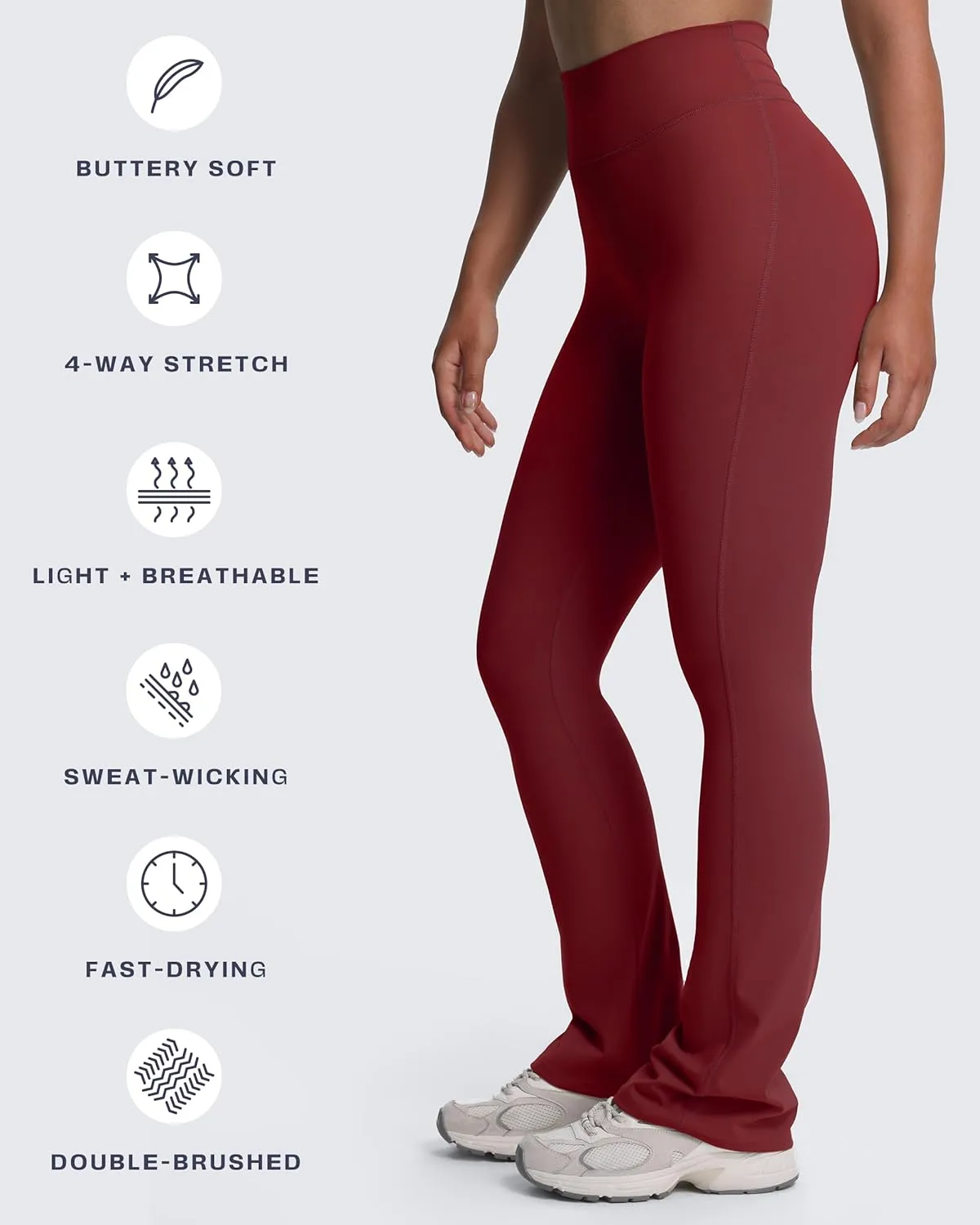 Aoxjox Flare Leggings for Women Trinity Tummy Control High Waisted Wide Leg Yoga Pants 29"/31"/33"