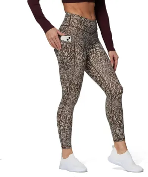 Aoxjox Trinity High Waisted Yoga Pants with Pockets for Women Tummy Control Cross-Waist Buttery Soft Workout Leggings 26"