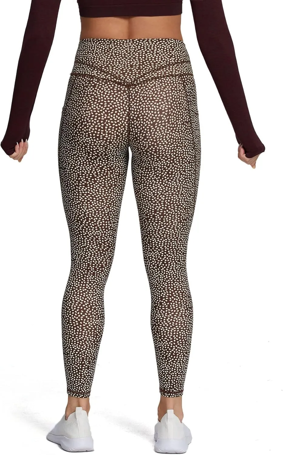 Aoxjox Trinity High Waisted Yoga Pants with Pockets for Women Tummy Control Cross-Waist Buttery Soft Workout Leggings 26"