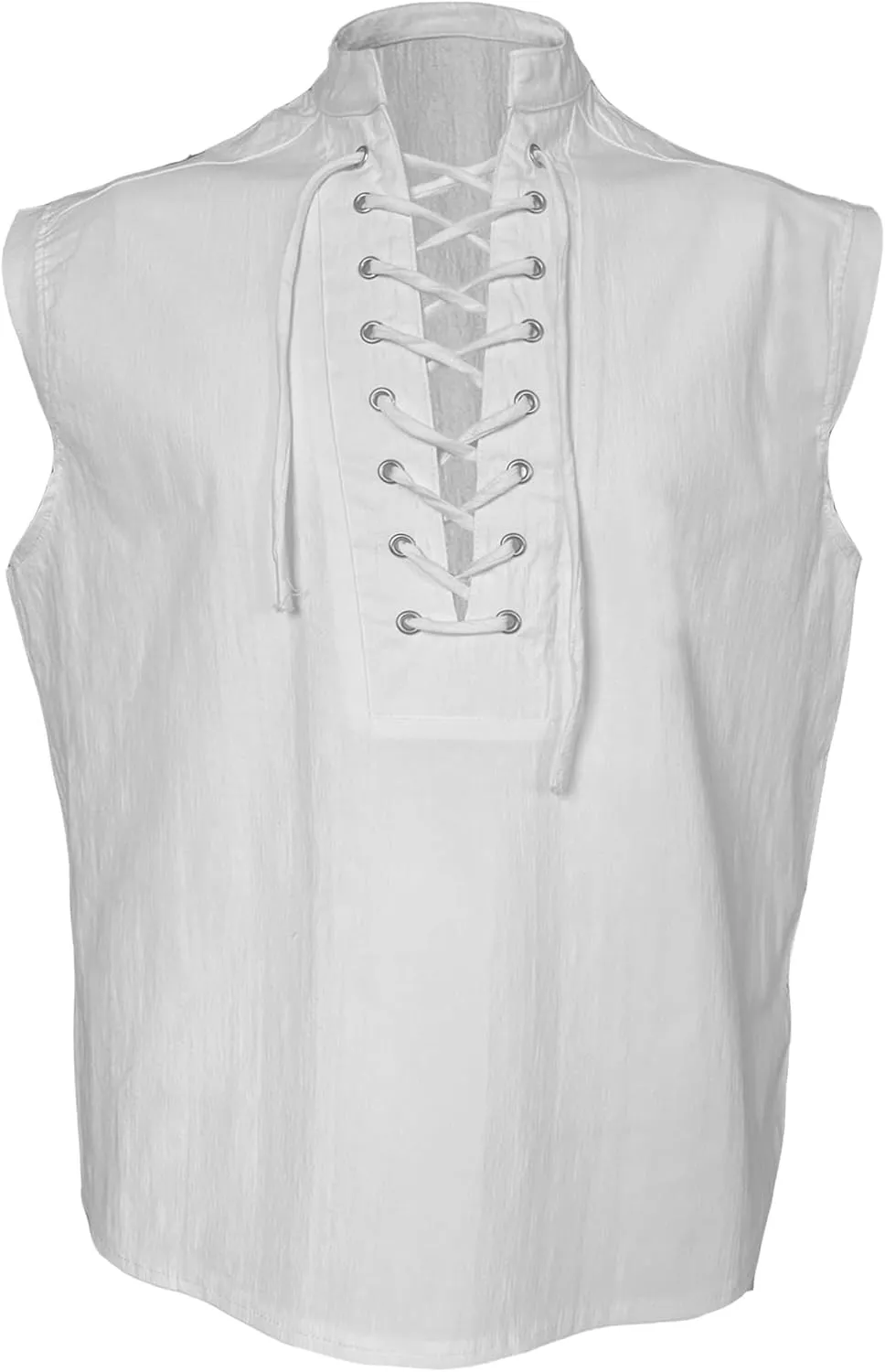 BAKUGOU Mens Medieval Lace Up Sleeveless Shirt Viking Renaissance Pirate Tunic Top Warrior Costume Vest for Men