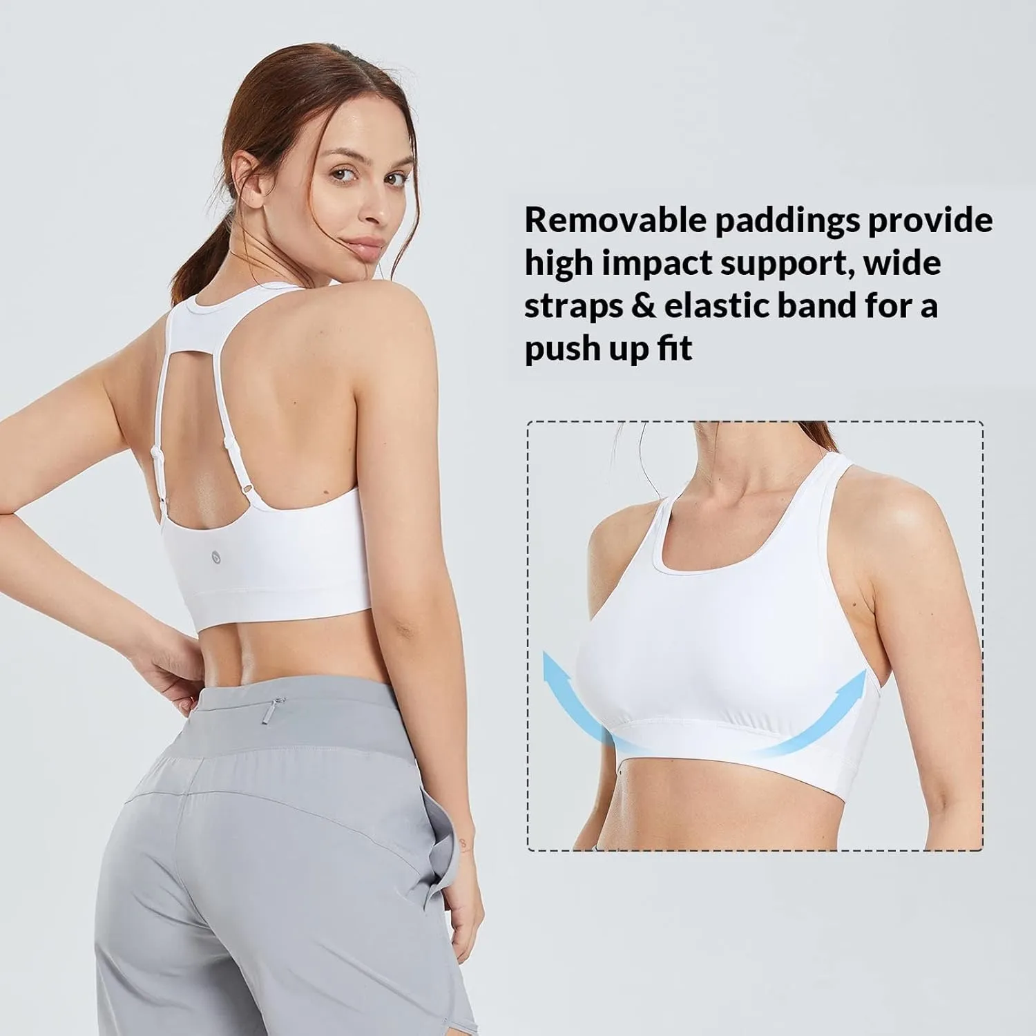 baleaf Women's UPF 50  Swim Bra Modest Bikini Top Quick Dry Workout Sport Bra Under Rash Guard