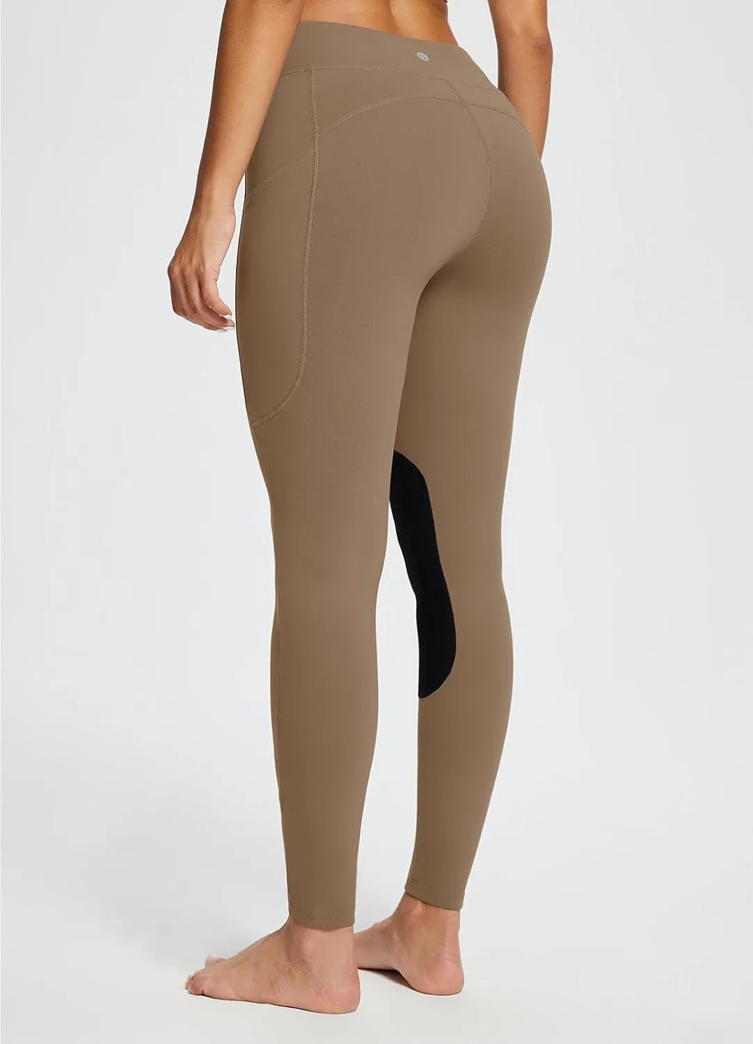 baleaf Women's Winter Riding Pants Horse Breeches Knee-Patch Fleece Horseback Equestrian Tights Pockets Leggings