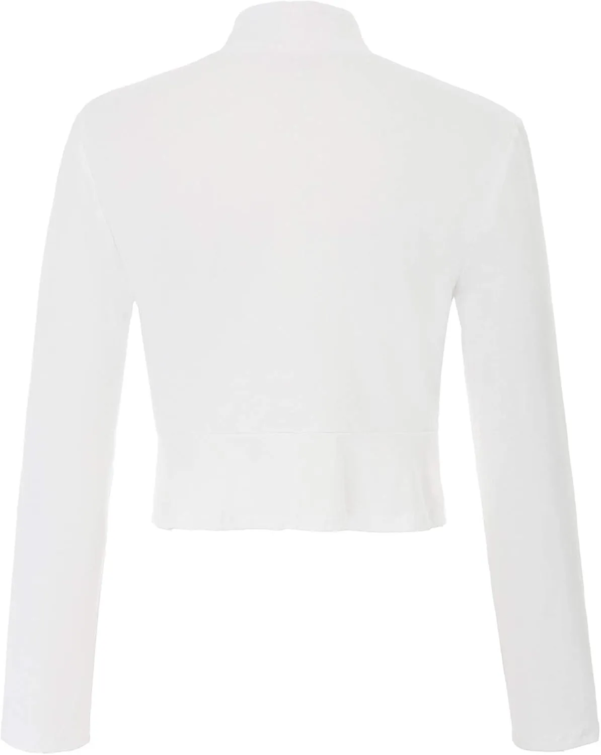 Belle Poque Women's Vintage Cropped Shrug Open Front Long Sleeve Ruffled Bolero Cardigan S-2XL