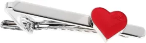 BESPORTBLE Valentine Tie Bar for Men Clip on Tie Clip Men's Heart Lapel Pin for Business Office and Holiday