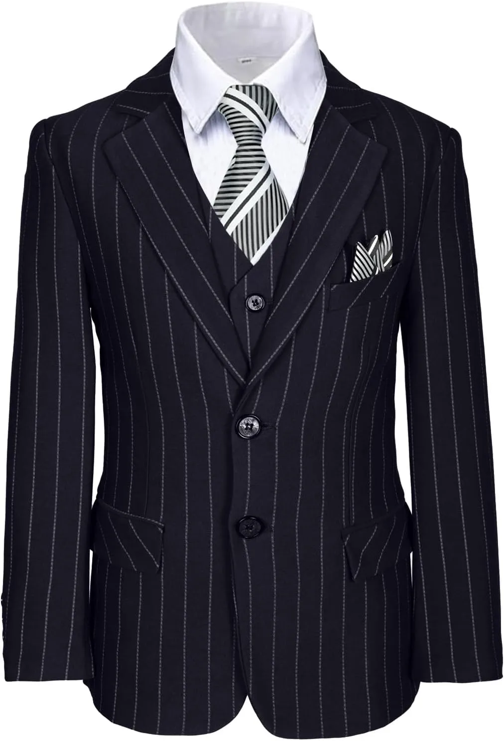 Boy Suits Stripe Tuxedo Suit Set Complete Outfit Formal Wedding Party Wear Ring Bearer Outfit