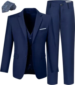Boys' Suit Kids Formal Tuxedo Suits for Boys Wedding Outfits Dress Vest Pants Suspenders Set Adjustable Waist