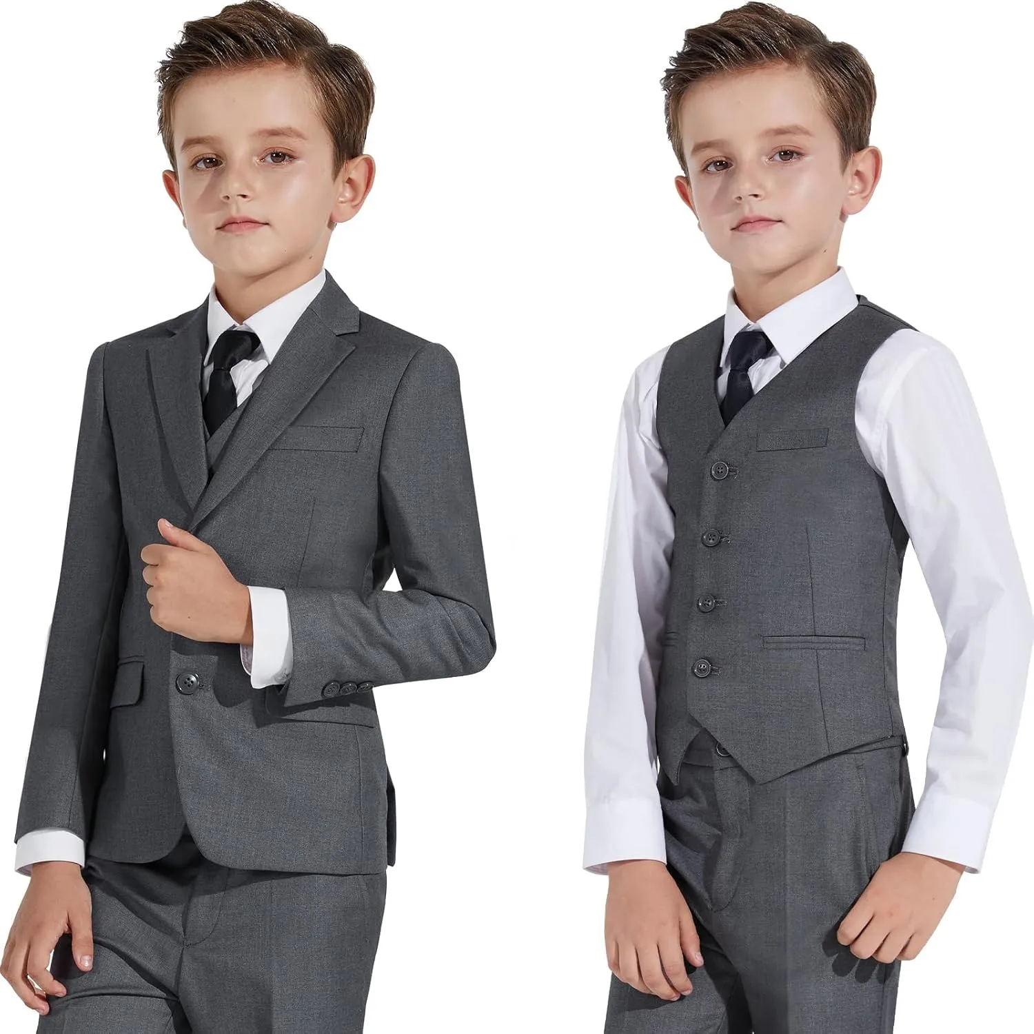 Boys Suit Teenager Suits Set for Boys, Kids Slim Fit Formal Wear Tuxedo, Ring Bearer Outfit for Wedding