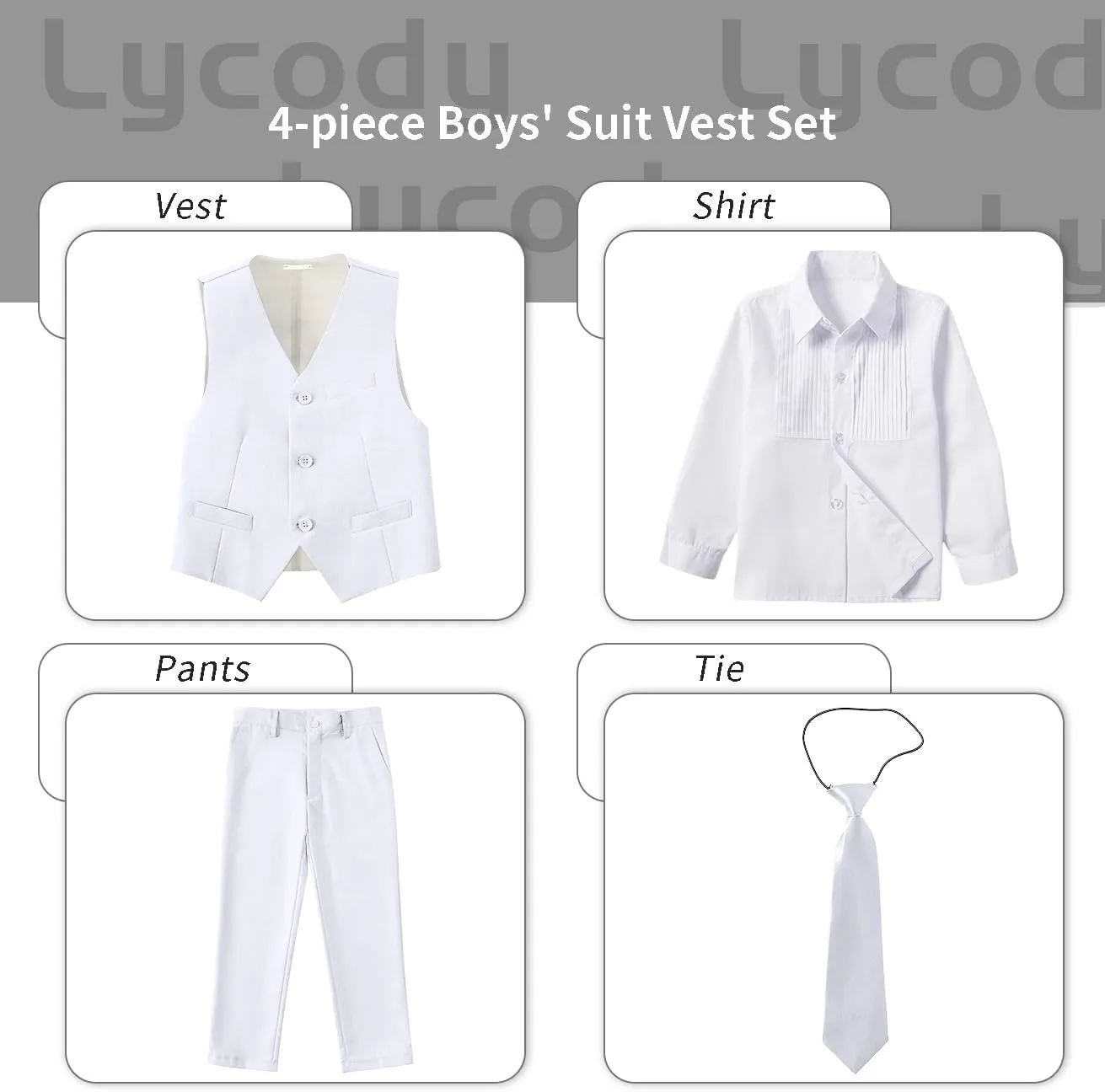 Boys Vest Set Formal Dress Suits Wedding Outfit Dresswear