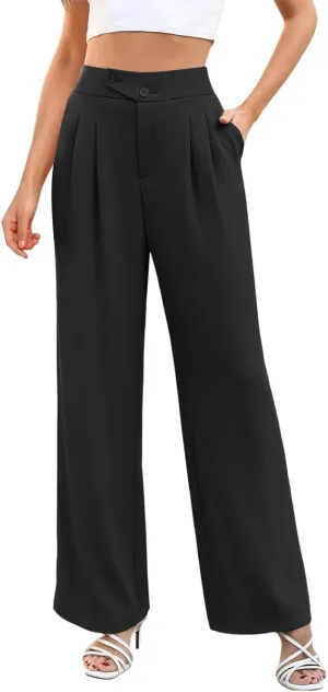 Business Casual Pants for Women Long Women Straight Leg High Waist Pants Going Out Walking Loose Fit Work Trousers