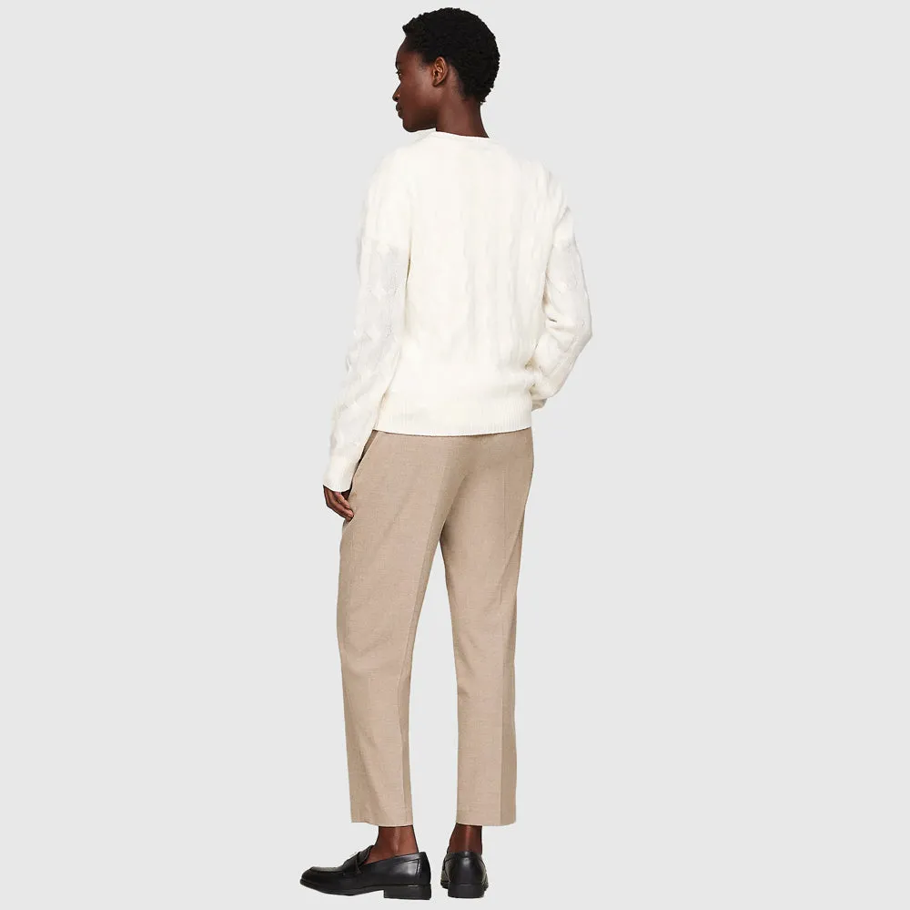 Cable Wool Sweater - Ivory