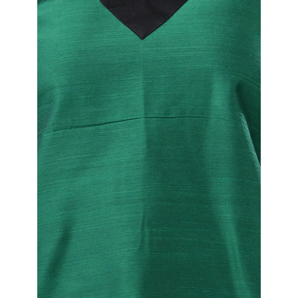 CHARUKRITI Green Colorblock Co-Ord (Set of 2)