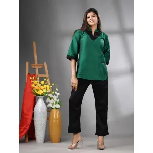 CHARUKRITI Green Colorblock Co-Ord (Set of 2)