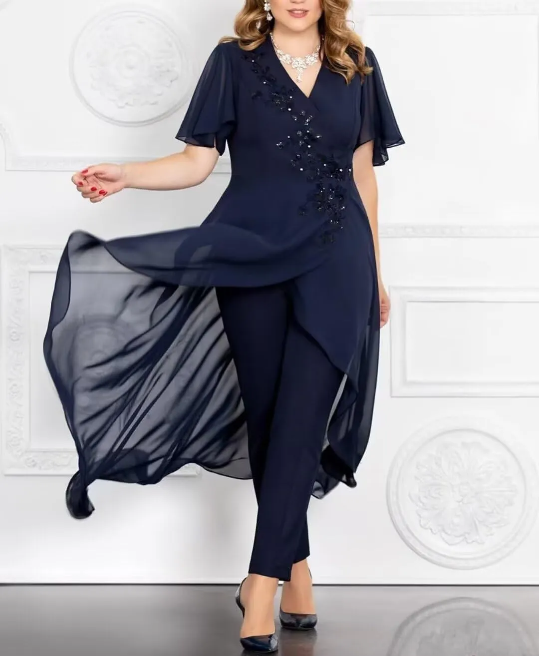 Chiffon Mother of The Bride Pant Suits for Wedding Guest Dresses Formal Outfit Womens Jumpsuit