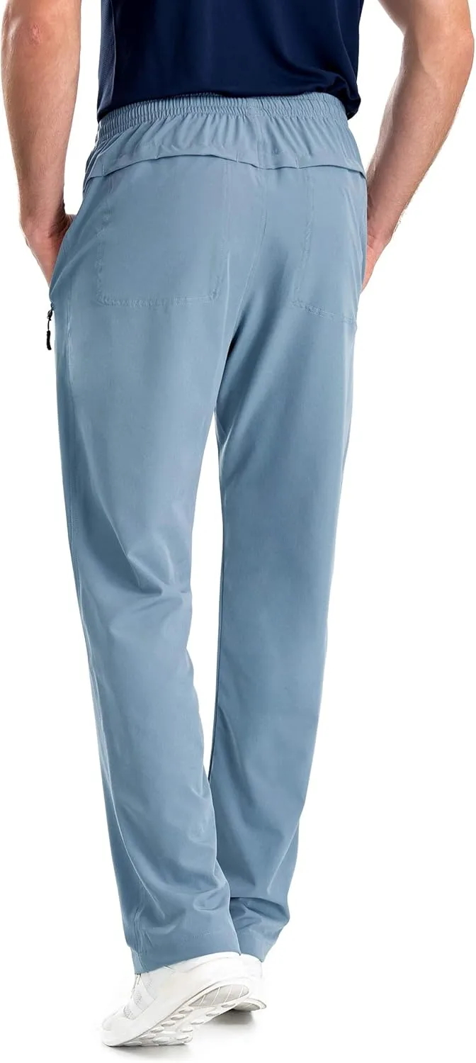 clothin Mens Workout Athletic Pants Elastic-Waist Drawstring Pants for Sport Exercise Travel,Quick-Dry,Stretchy
