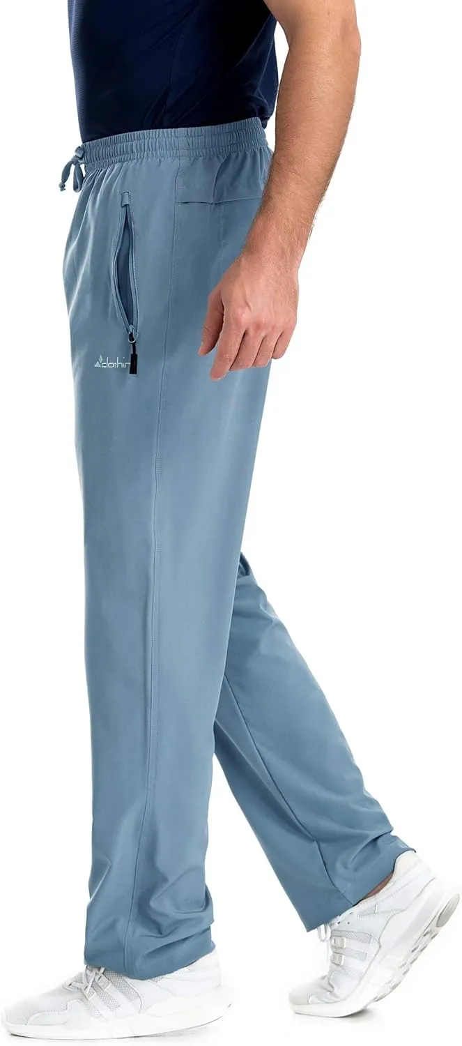 clothin Mens Workout Athletic Pants Elastic-Waist Drawstring Pants for Sport Exercise Travel,Quick-Dry,Stretchy