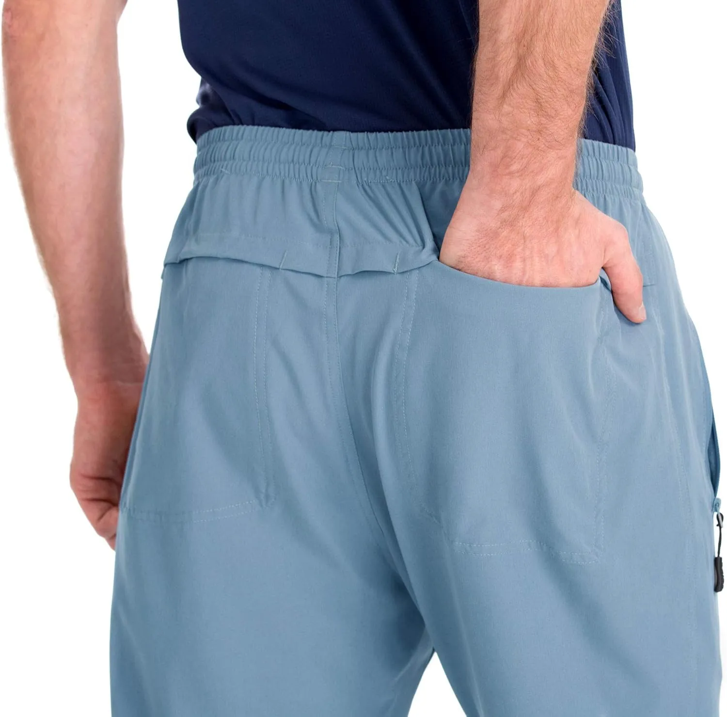 clothin Mens Workout Athletic Pants Elastic-Waist Drawstring Pants for Sport Exercise Travel,Quick-Dry,Stretchy