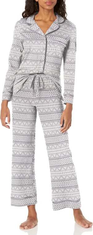 Cosabella Women's Bella Printed Petite Long Sleeve Top & Pant Pajama Set