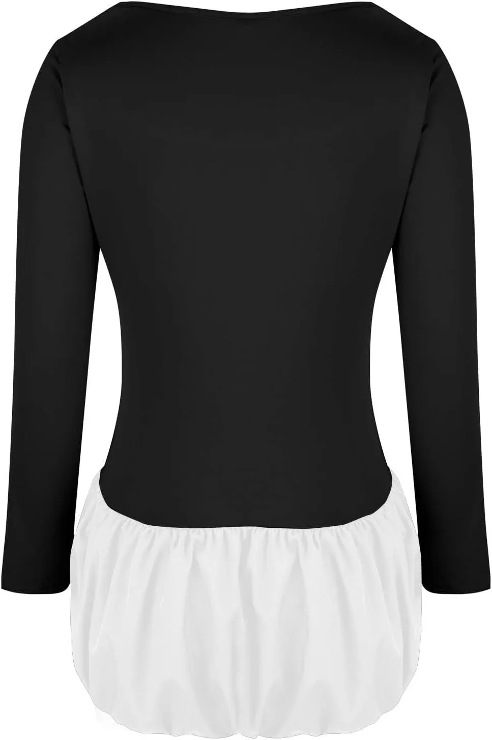 Cute Bubble Mini Dress for Women Slim Fit Scoop Neck Tops Patchwork Dresses Long Sleeve Y2K Color Block Short Dress
