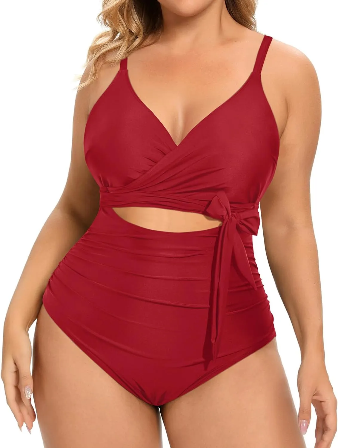 Daci Plus Size One Piece Swimsuit - Tummy Control Bathing Suit for Women Cutout Swimwear