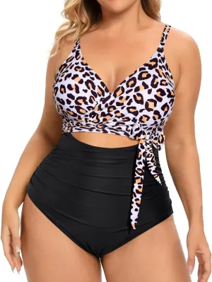Daci Plus Size One Piece Swimsuit - Tummy Control Bathing Suit for Women Cutout Swimwear